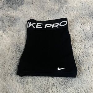 Nike Pro Black Shorts with White Logo